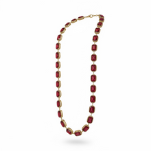 Red cat eye stone necklace
