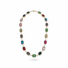 Multi colored cat eye stone necklace