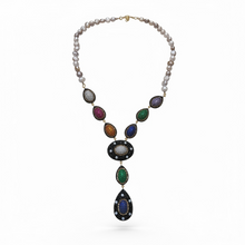 Fresh water perals with zircon stone work necklace