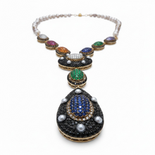 Fresh water perals with zircon stone work necklace