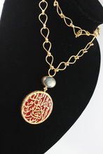 Calligraphy Necklace  with Semi precious Stone work.