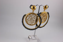 Arabic Calligraphy Earrings with Stone work---Calligraphy Earrings.