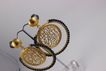 Arabic Calligraphy Earrings with Stone work---Calligraphy Earrings.