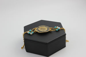 Arabic Calligraphy Bracelets with brass chain.