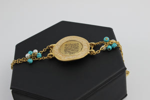 Arabic Calligraphy Bracelets with brass chain.