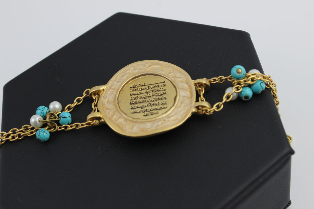 Arabic Calligraphy Bracelets with brass chain.