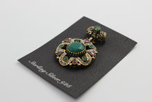 Turkish semi precious stone work pendants on silver--authentic