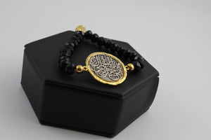 Arabic Calligraphy Bracelets with Colored Beads .