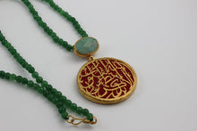 Calligraphy Necklace  with Semi precious Stone work.