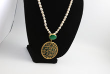 Calligraphy Necklace  with Semi precious Stone work.