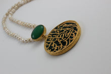 Calligraphy Necklace  with Semi precious Stone work.