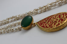 Calligraphy Necklace  with Semi precious Stone work.