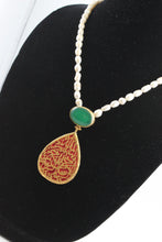 Calligraphy Necklace  with Semi precious Stone work.