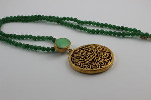 Calligraphy Necklace  with Semi precious Stone work.