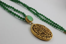 Calligraphy Necklace  with Semi precious Stone work.