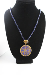 Calligraphy Necklace  with Semi precious Stone work.