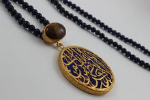 Calligraphy Necklace  with Semi precious Stone work.