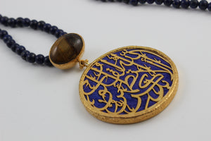 Calligraphy Necklace  with Semi precious Stone work.