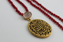 Calligraphy Necklace  with Semi precious Stone work.