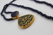 Calligraphy Necklace  with Semi precious Stone work.