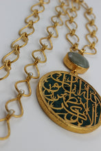 Calligraphy Necklace  with Semi precious Stone work.