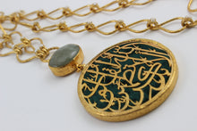 Calligraphy Necklace  with Semi precious Stone work.