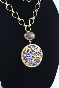 Calligraphy Necklace  with Semi precious Stone work.