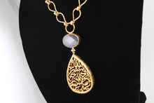 Calligraphy Necklace  with Semi precious Stone work.