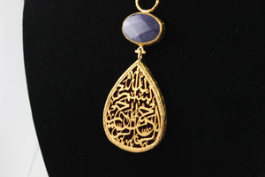 Calligraphy Necklace  with Semi precious Stone work.