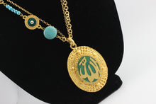 Calligraphy Necklace with Brass Chain