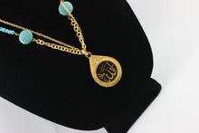 Calligraphy Necklace with Brass Chain