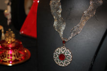 Turkish semi precious stone work pendants on silver--authentic.