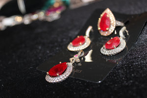 Silver Earrings sets with Stone work---Silver sets