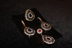 Silver Earrings sets with Stone work---Silver sets