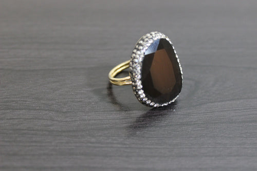 Colored Stone Ring with Zircon