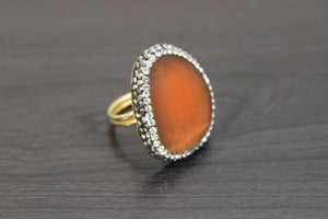 Colored Stone Ring with Zircon