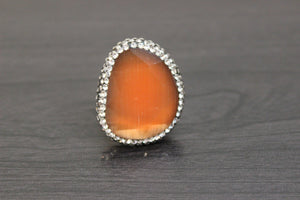 Colored Stone Ring with Zircon