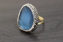 Colored Stone Ring with Zircon